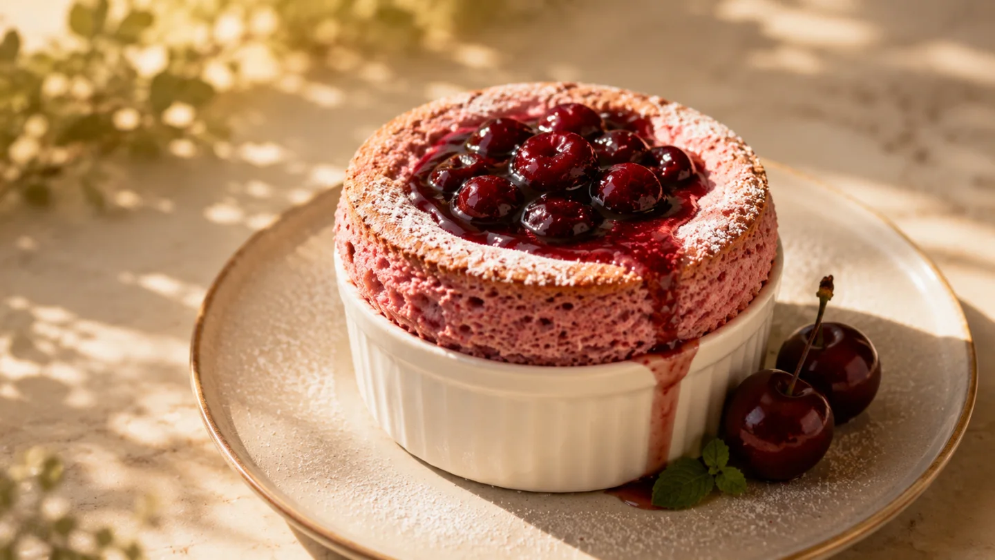 Sour Cherry Soufflé